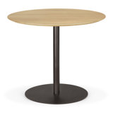 Blend dining table - varnished oak top - brown - Dark Bronze base - round 70/70/76