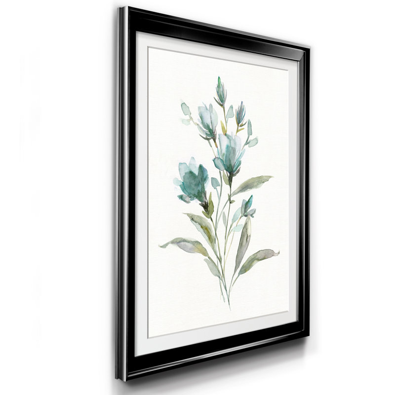 Lin botanique IV - Cadre photo, reproduction d'art sur papier, Noir, H 26,5 po x l 36,5 po x P 1,5 po