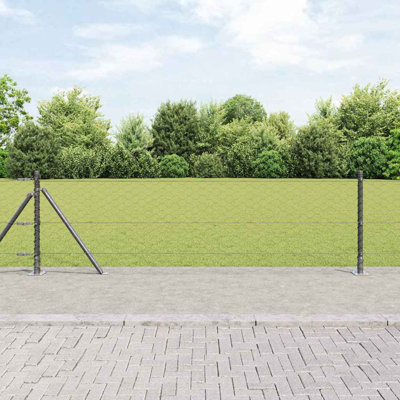 Vidaxl Fence With Posts PVC-Coated Steel