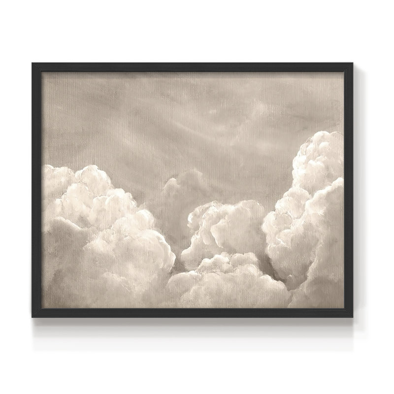 Painted Clouds II - Reproduction encadrée - Restickable, Noir, noir, noir, noir, H 16 po x l 20 po