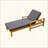 Acacia Wood Adjustable Backrest Outdoor Lounge Chair, Suitable For Gardens, Terraces, And Poolside Areas-1952335092