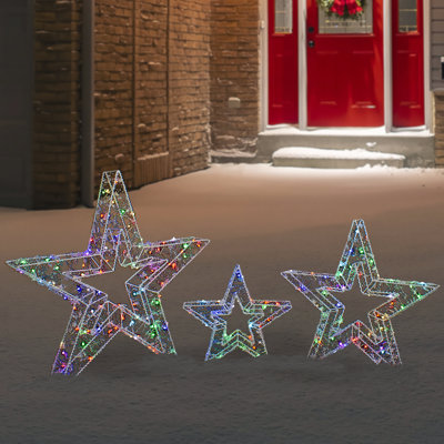 Ensemble de 3 décorations de Noël à DEL 23 po