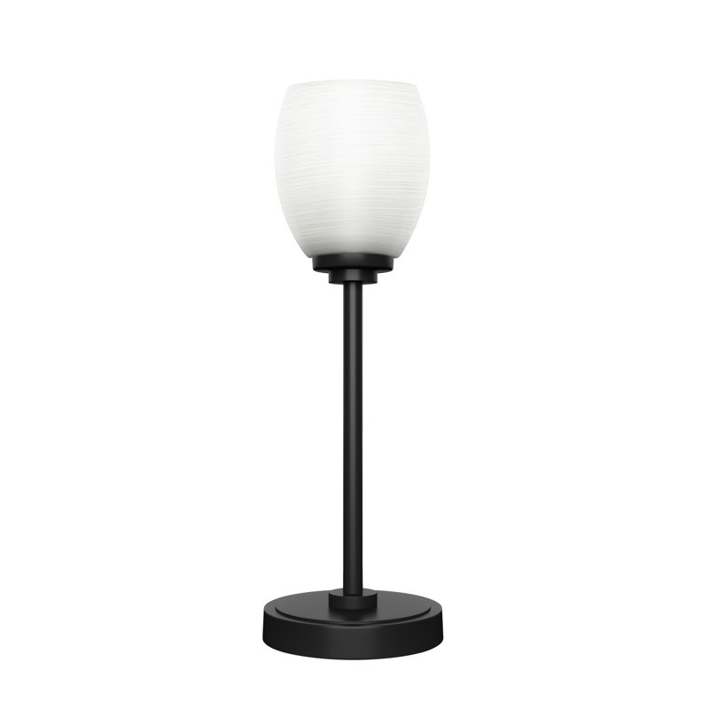 Aneka Accent Lamp Shown With 5" Glass, White, Dark Granite