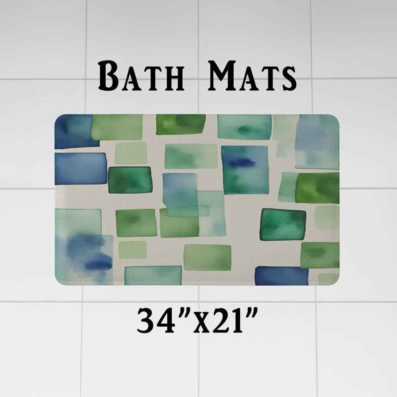 Shower Curtain Blue;Green CBSH00031, 93" H x 70" W