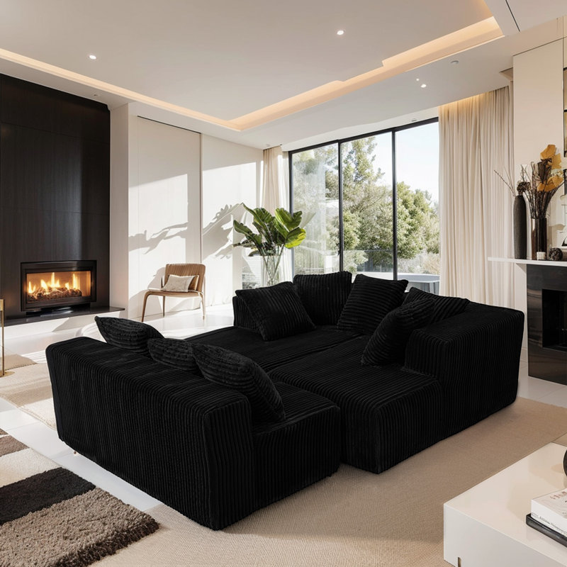 130" W Modular U-Shaped Sofa, With No Assembly Required Sofa, With Reversible Design And Freely Configurable Layout