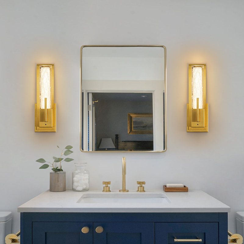 Dimmable Wall Light Flush Mount Led Wall Sconce Crystal Wall Lamp, Gold