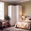 Armoire d'angle en L, armoire d'angle autoportante avec tringle et compartiments de rangement pour rangement pour vêtements de chambre à coucher-542393200