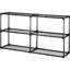 Support de rangement couvert robuste à 3 tablettes - pour la maison, le garage et le bureau. 220 lb par tablette, 660 lb au total. Acier noir robuste. Tablette H 55 po x l 14,08 po x H 31,26 po Prises