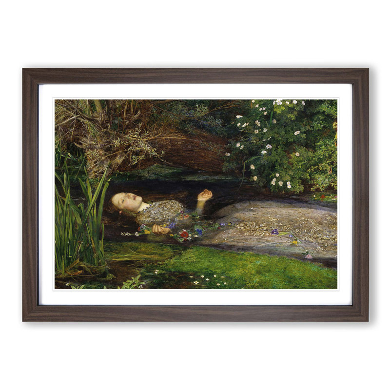 Ophelia by John Everett Millais - Framed Print, Walnut