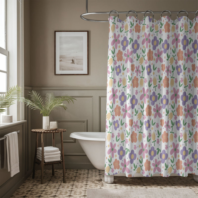 Rideau de douche 1 pièce Pâques Mist, H 74 po x l 71 po
