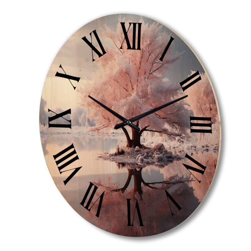 Horloge murale hivernale pêche en hiver, Très grand