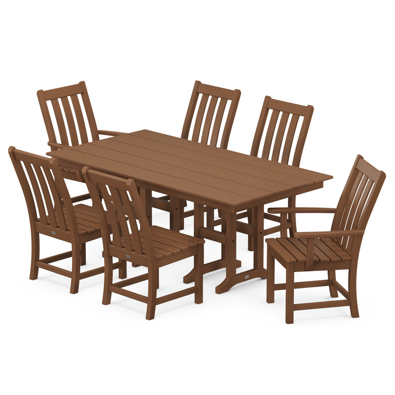 Vineyard 7-Piece Farmhouse Dining Set, Teak