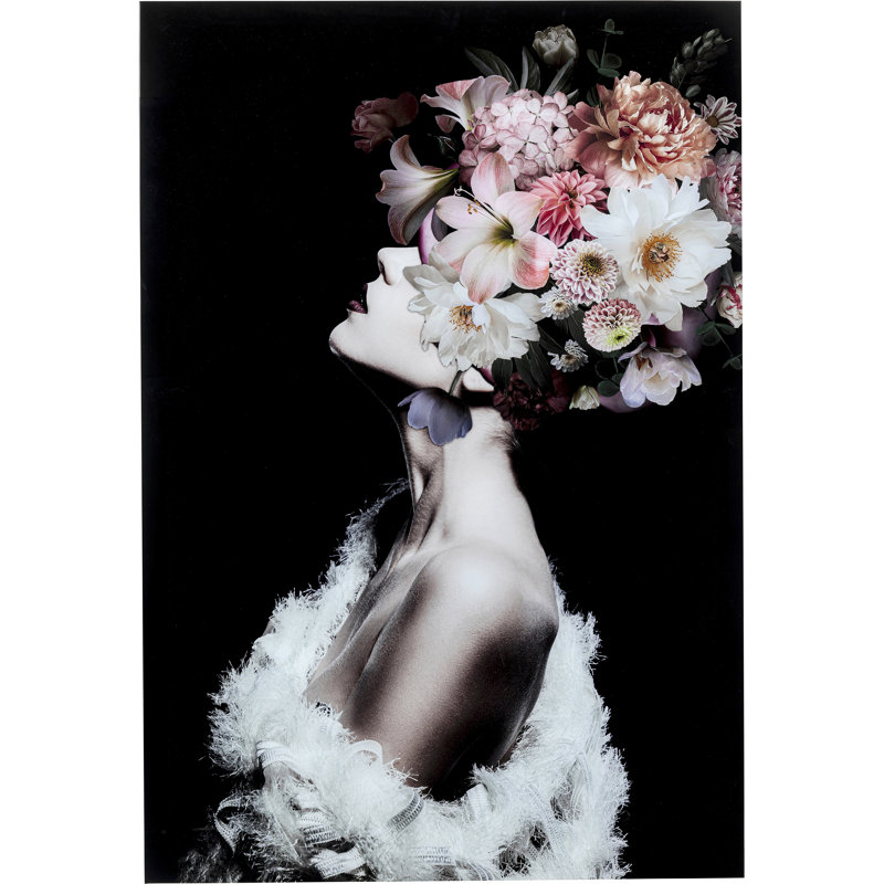 Flowery Beauty Photographic Art Print on Glass