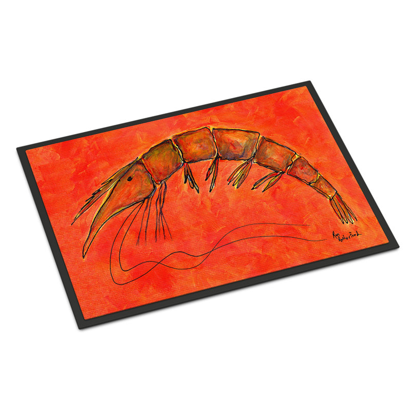 Tapis de porte d’intérieur anti-dérapant en crevette, Rectangle 2 pi x 3 pi