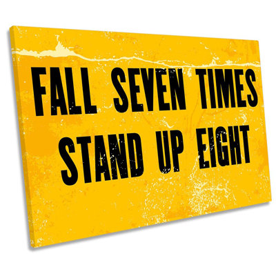 Fall Down Seven Times Framed - Wrapped Canvas Print