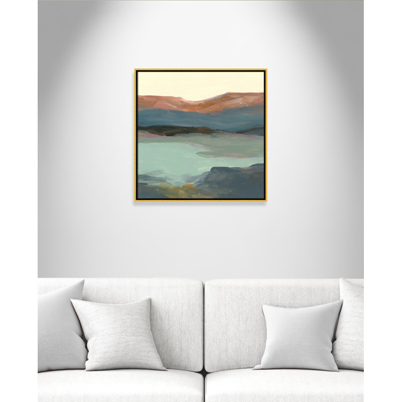 «Euzelia Rolling Bluff» par Carol Robinson - reproduction d'art, H 25,5 po x l 25,5 po, Toile encadrée, Doré