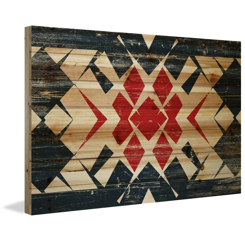 « red is through », reproduction d’impression sur bois, H 12 po x l 18 po