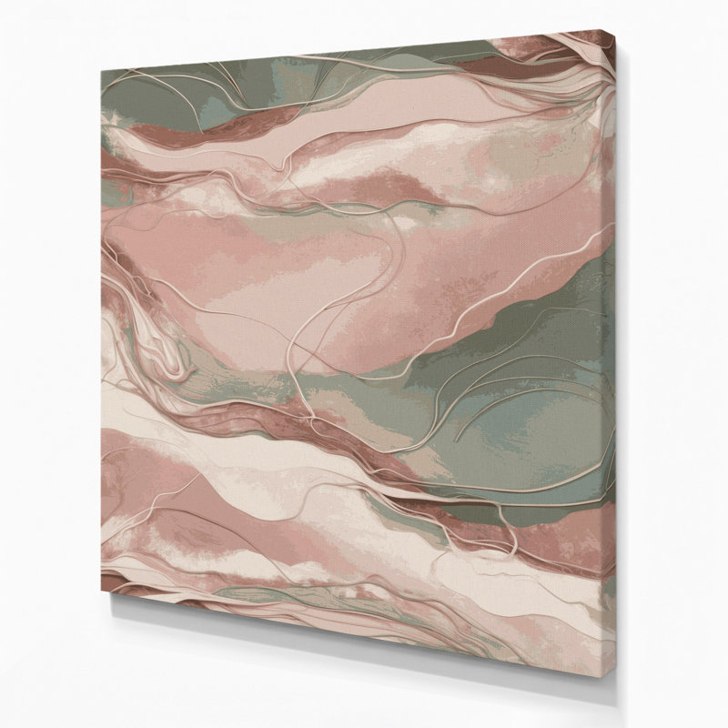 «Abstract Landscape 91», art mural sur toile brune, H 32 po x l 32 po