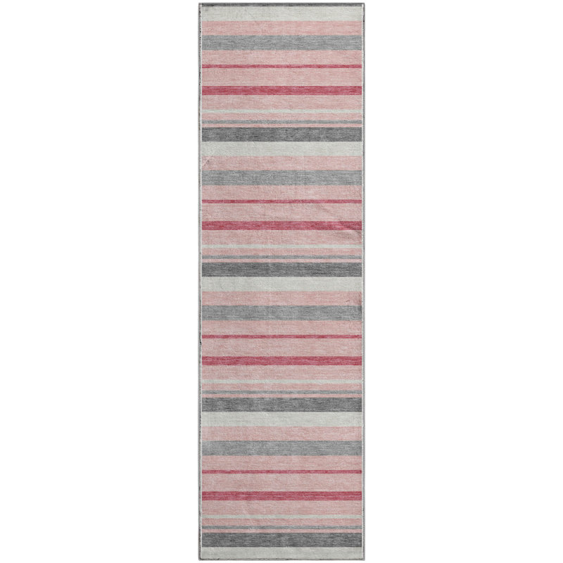 Premium Machine Washable Prisco Pink Rug, Runner 2'3" x 7'6"