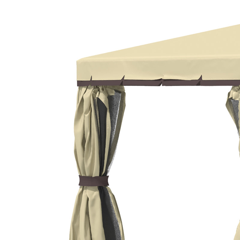 Pavillon de jardin permanent en métal L 10 pi. D Pavillon de jardin, Beige