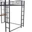 Metal Loft Bed With Desk & 2 Shelves, Black - Full Size, Secure, Space Efficient Featuring And Shelves Saving Choice-610390616