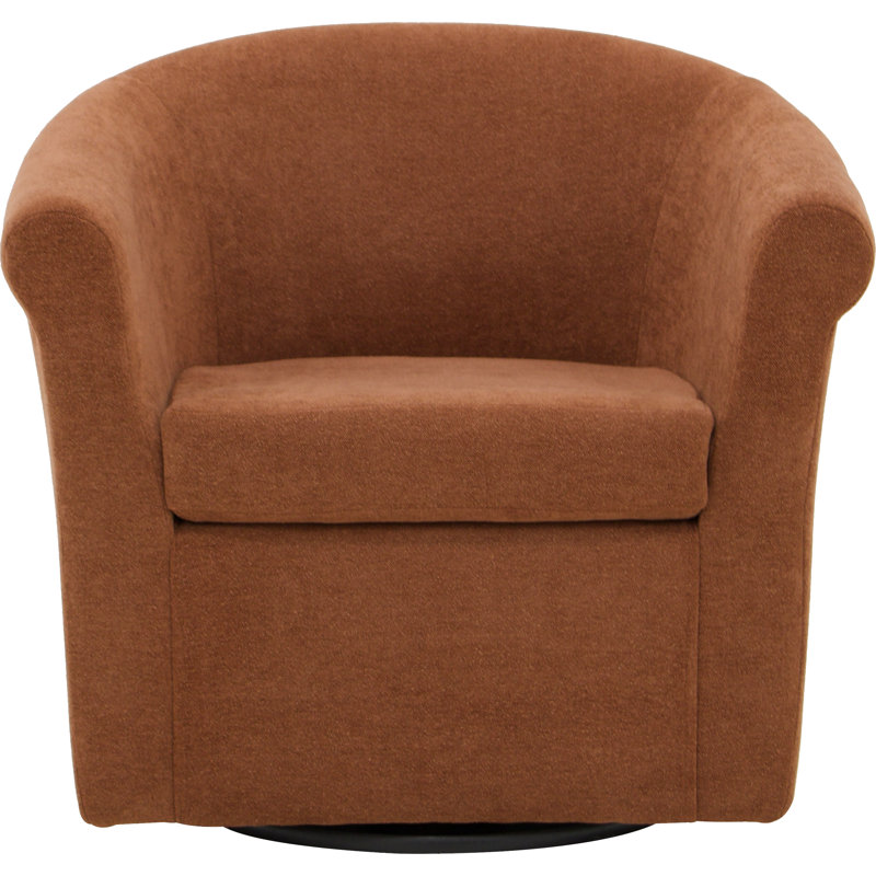 Fauteuil demi-tonneau pivotant en polyester 30,5 po Anstett, 100 % polyester argile Chloe