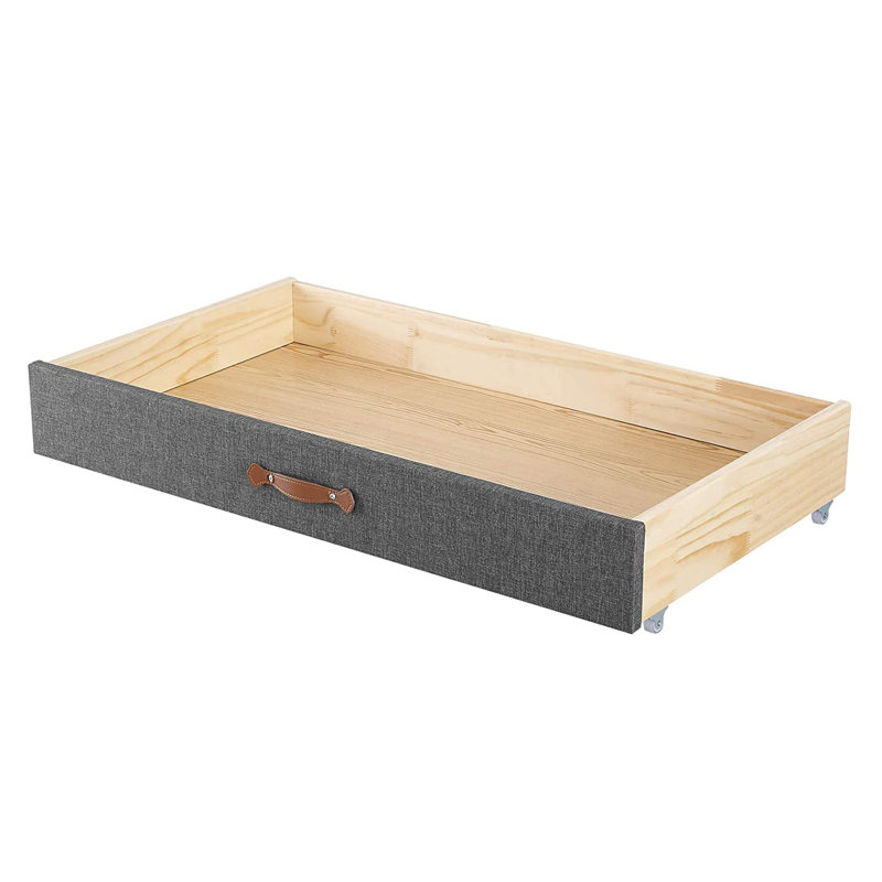 Tiroir de rangement sous le lit en bois massif, H 5,83 po x l 19,68 po x P 35,84 po