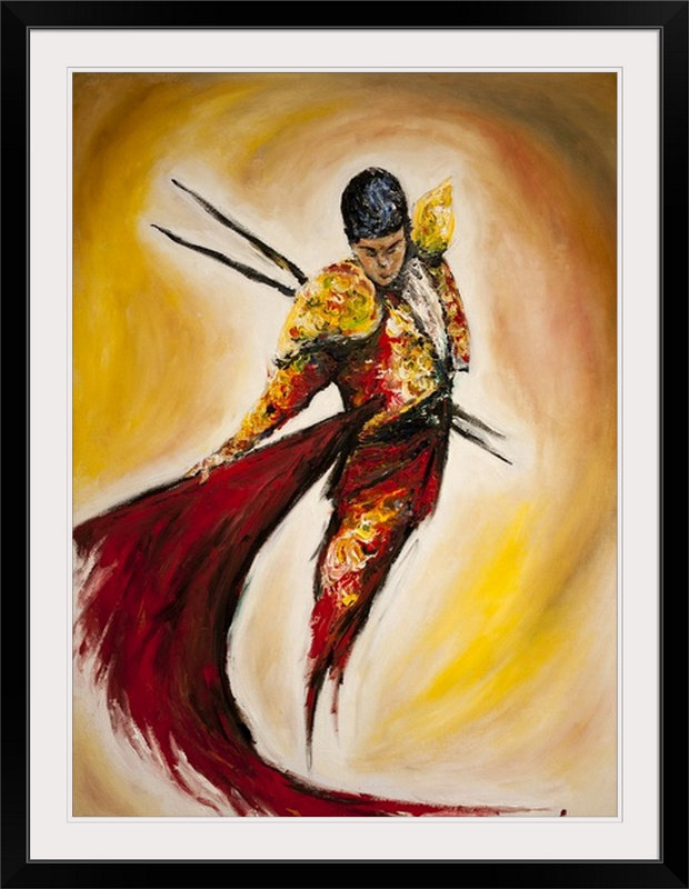 « matador » par marc allante, reproduction d’art, Cadre noir, H 32 po x l 25 po x P 1 po