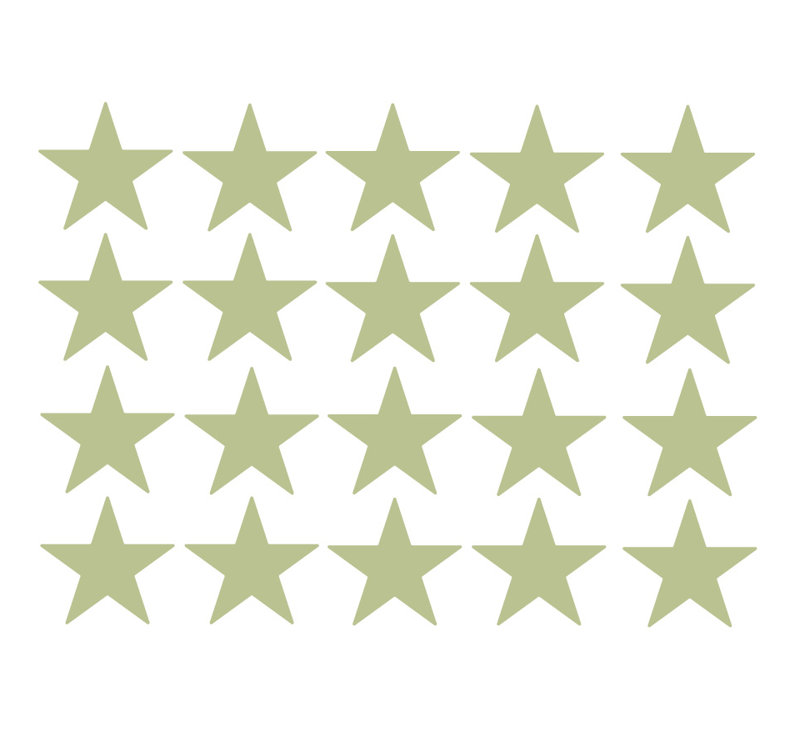 Décalcomanie murale étoiles americana, H 24 po x l 33 po x P 0,01 po, Céladon