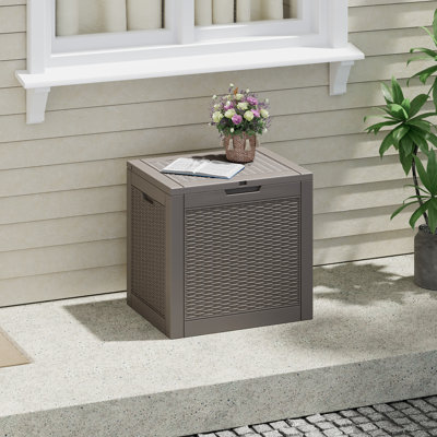 Coffre de terrasse en résine 35 gallons - Rangement extérieur résistant aux rayons UV avec couvercle verrouillable et capacité de siège de 265 lb