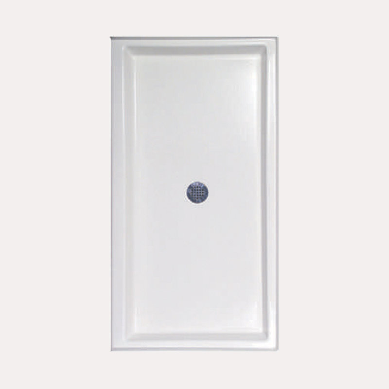 Base de douche à seuil simple l 67 po x p 36 po, Blanc