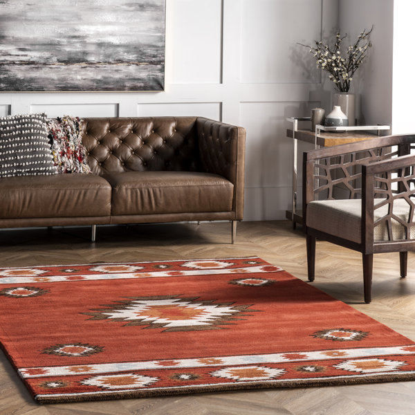 Small Oriental Rug, Small Carpet, Made of Wool, Hand Knotted, Red, Blue,  Beige, Brown and More Accents, 1960s Mid Century Modern Style 