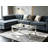 Crystal Frame Rectangular Mirrored Coffee Table with Crushed Diamond Inlay