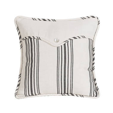 Black Ticking Stripe Throw Pillow Cover 18x18