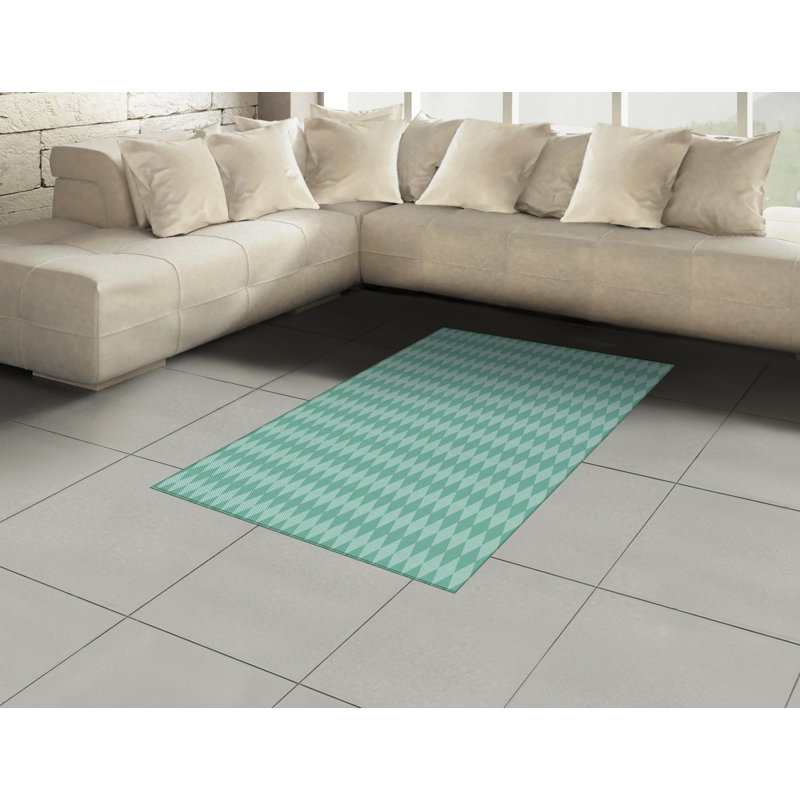 Tapis décoratif à longues fibres en polyester Aqua, Rectangle— 4 pi x 5 pi 8 po