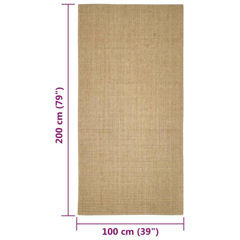 Light Brown Area Rug, Runner 100 x 200cm