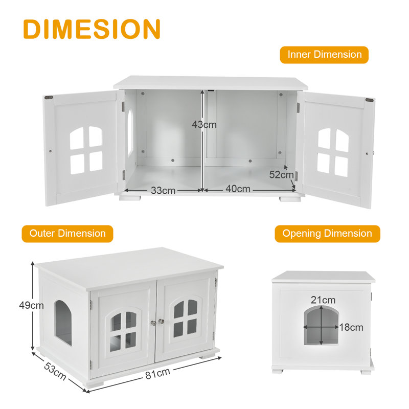 Lurmont Litter Box Enclosure, White