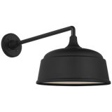 Thomas O'Brien, "Academy 17.5" Mack Barn Light in Matte Black with 16" Rockhouse Shade