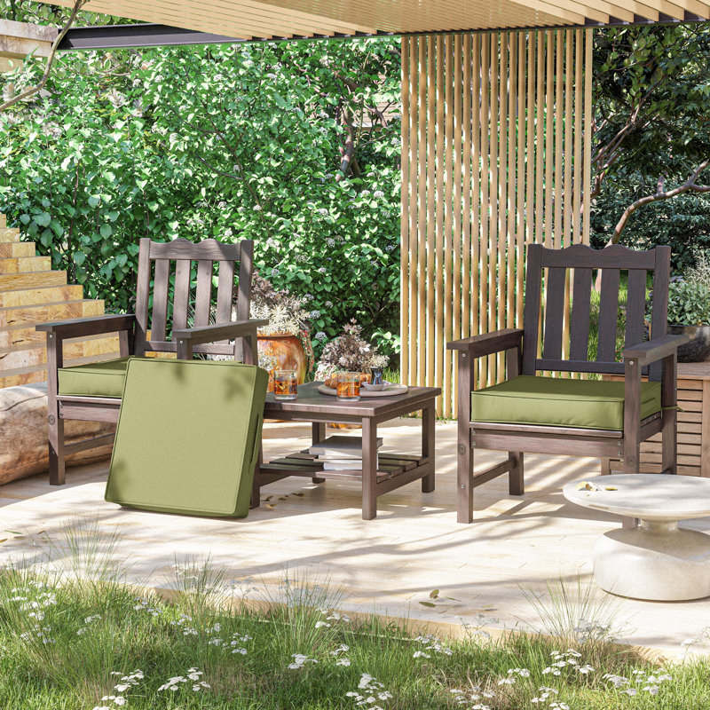 Coussins de siège d'extérieur de 4 po et coussins de siège de salle à manger de 22 po x 22 po , Vert clair