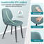 Chaises de salle à manger modernes et vertes, cuir PU, pieds en métal, utilisation polyvalente