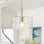 Luminaire suspendu tambour en verre grainé gaufré à 1 lumière