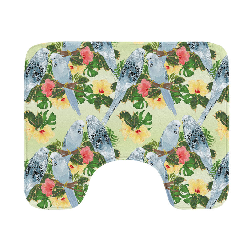 Multicolore tapis de salle de bain en U Hibiscus