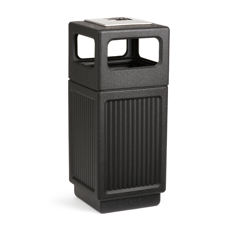 Canmeleon Plastic 15 Gallon Trash Can, Black