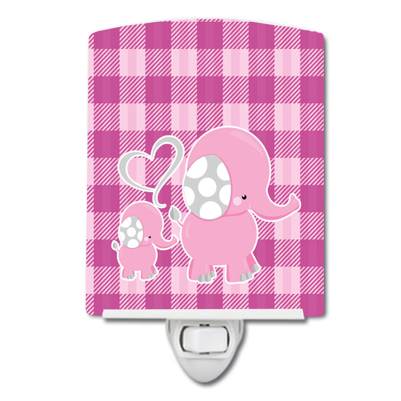 Éclairage de nuit en céramique éléphant et baby