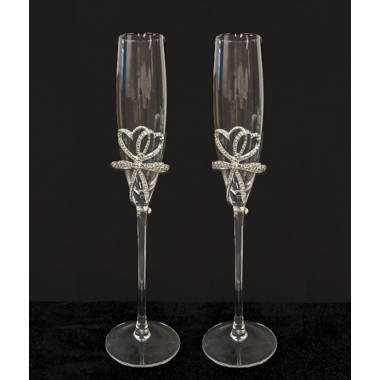 Personalization Mall 2 - Piece 5oz. Glass Flute Stemware Set