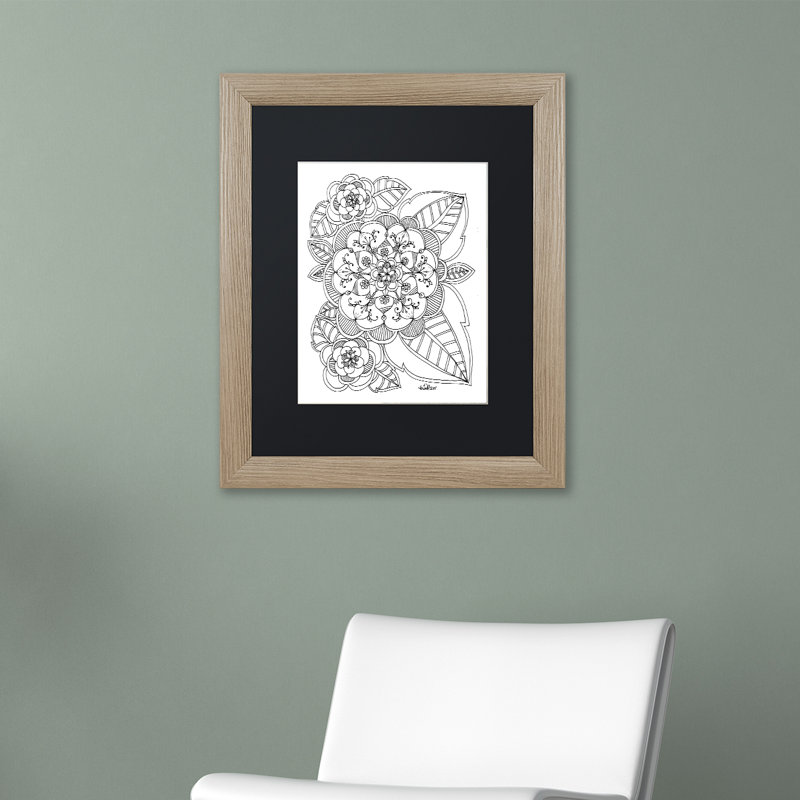 « zendoodles », impression sur toile encadrée, Noir, H 20 po x l 16 po x P 0,5 po, Cadre argenté