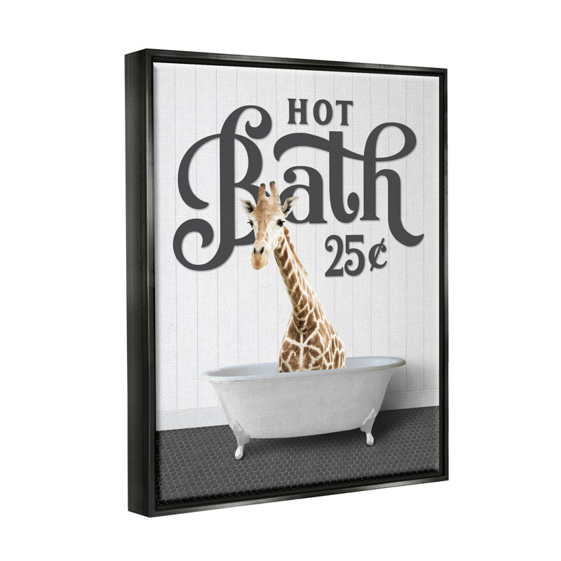 Art mural sur toile flottante Trinx Vintage Hot Bath, Cadre flottant noir de jais, H 31 po x l 25 po x P 1,7 po