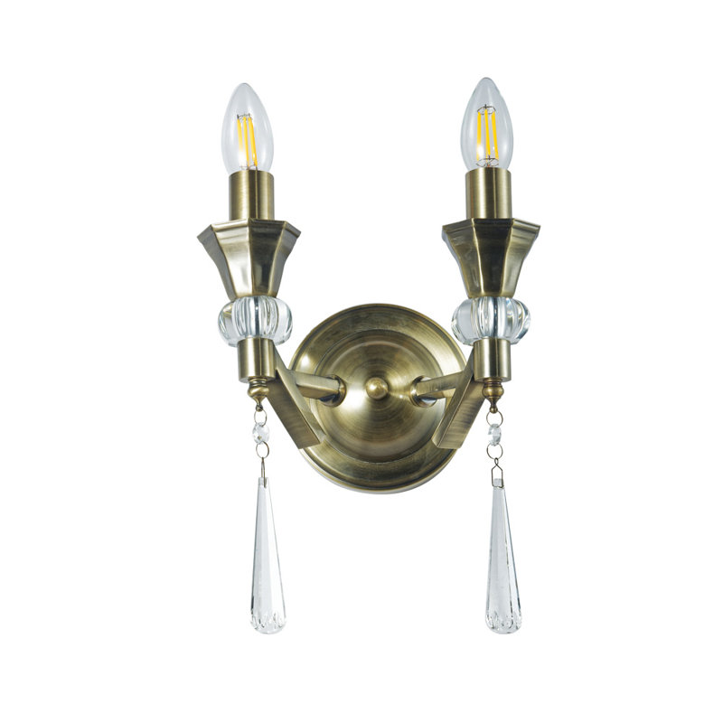 Eddings Candle Wall Light, Antique Brass