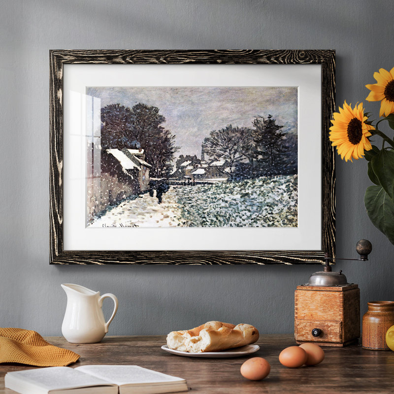 " Snow At Argenteuil By Monet ", Black, 22" H x 32" W x 1.5" D