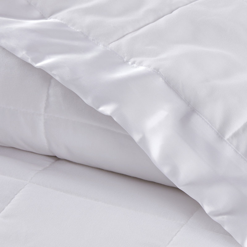 Luxurious Twin Satin-Trimmed Microfiber Down Alternative Blanket